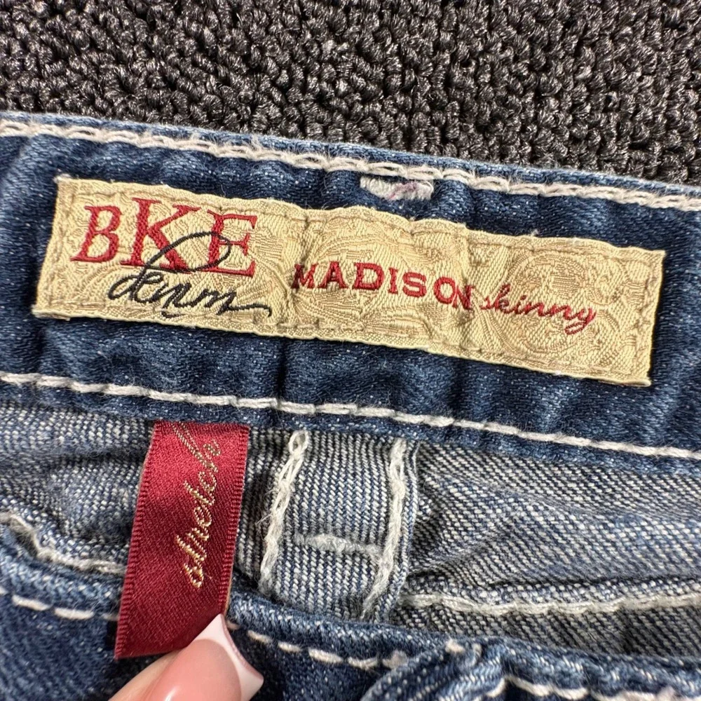 BKE Madison Skinny Jeans Women 29x31.5 Medium Wash Distressed Stretch Denim Y2k - Picture 5 of 9